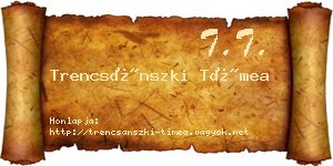 Trencsánszki Tímea névjegykártya